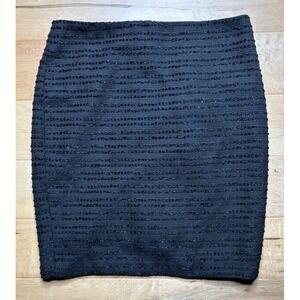 Forever 21 Black Sparkle Embellished Skirt Women 8 Lined Knee Length See Measure